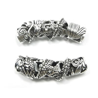 Tibetan Style Tube Beads, Dragon, antique silver color plated, hollow, nickel, lead & cadmium free, 43x10mm, Hole:Approx 7.5mm, 50PCs/Lot, Sold By Lot