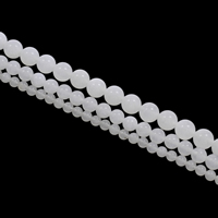 Weiß Chalcedon Perle, rund, verschiedene Größen vorhanden, Bohrung:ca. 1mm, verkauft per ca. 15 ZollInch Strang