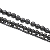 Nicht-magnetische Hämatit Perlen, Non- magnetische Hämatit, rund, verschiedene Größen vorhanden, Bohrung:ca. 1mm, Länge ca. 15 ZollInch, verkauft von Tasche
