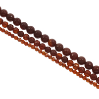 Prirodni Red ahat perle, Red Agate, Krug, različite veličine za izbor & faceted, Rupa:Približno 1mm, Dužina Približno 15 inčni, Prodano By Torba
