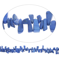Gemstone фишки, Синтетическая бирюза, Комкообразная форма, голубой, 9x12mm-11x20mm, отверстие:Приблизительно 0.8mm, длина:Приблизительно 15 дюймовый, 5пряди/сумка, Приблизительно 95ПК/Strand, продается сумка