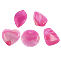 Lace Agate Pendants, bright rosy red, 35x47x6mm-47x45x6mm, Hole:Approx 1.5mm, 10PCs/Bag, Sold By Bag