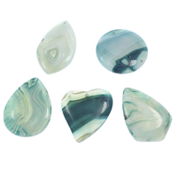 Lace Agate Pendants, blue, 35x47x6mm-47x45x6mm, Hole:Approx 1.5mm, 10PCs/Bag, Sold By Bag