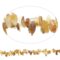 Gemstone Chips, Yellow Agate, Nuggets, 7x13mm-8x20mm, Hole:Approx 0.8mm, Length:Approx 15 Inch, 5Strands/Bag, Approx 105PCs/Strand, Sold By Bag