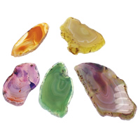Lace Agate Halsband, spets agat, Nuggets, fler färger för val, 28x42x6mm-55x15x5mm, Hål:Ca 1mm, 10PC/Bag, Säljs av Bag