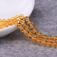 Natural Citrine Beads, Round, 128-sided & November Birthstone & different size for choice & faceted, yellow, Hole:Approx 1-2mm, Sold Per Approx 15 Inch Strand