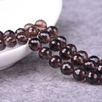 Natural Smoky Quartz Beads, Round, 64-sided & different size for choice & faceted, Hole:Approx 1-2mm, Sold Per Approx 15 Inch Strand