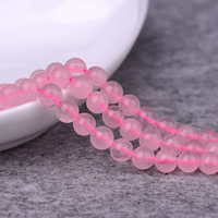 Natürliche Rosenquarz Perlen, rund, verschiedene Größen vorhanden, Bohrung:ca. 1-2mm, verkauft per ca. 15 ZollInch Strang