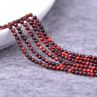 Tigerauge Perlen, rund, natürlich, verschiedene Größen vorhanden, rot, Grade AAAAA, Bohrung:ca. 0.5-1mm, verkauft per ca. 15 ZollInch Strang