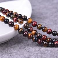 Tiger Eye Beads, Runde, naturlig, forskellig størrelse for valg, Hole:Ca. 1-2mm, Længde Ca. 15 inch, Solgt af Lot