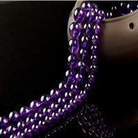 Amethyst Beads, Round, natural, February Birthstone & different size for choice, Hole:Approx 1-2mm, Sold Per Approx 15 Inch Strand