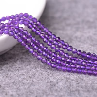 Amethyst Beads, Round, natural, February Birthstone & different size for choice & faceted, Grade AAAAA, Hole:Approx 1mm, Sold Per Approx 15 Inch Strand