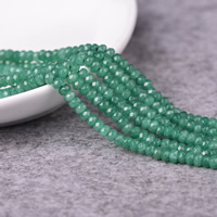 Green Aventurine Beads, Rondelle, natural, faceted, 2x4mm, Hole:Approx 0.5mm, Length:Approx 15 Inch, 5Strands/Lot, Approx 190PCs/Strand, Sold By Lot
