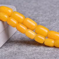 Jade Yellow Beads, Drum, natural, different size for choice, Hole:Approx 1-2mm, Length:Approx 15 Inch, Sold By Lot