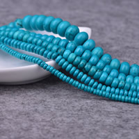 Perles turquoises, turquoise naturelle, rondelle, naturel, normes différentes pour le choix, bleu, Trou:Environ 0.8-1.5mm, Longueur:Environ 15 pouce, Vendu par lot