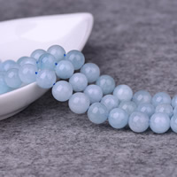 Aquamarine Beads, Round, natural, March Birthstone & different size for choice, Grade AAA, Hole:Approx 1-2mm, Sold Per Approx 15 Inch Strand