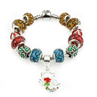 European Bracelet Zinc Alloy with brass chain & Rhinestone Clay Pave & Lampwork Scorpion plated & enamel & with rhinestone nickel lead & cadmium free Sold By Strand