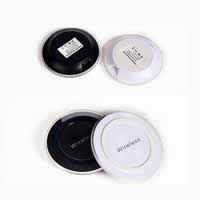 Plastic Mobile Phone Wireless Charger Transmitter, Flat Round, for SAMSUNG iPhone android IOS, more colors for choice, 70x10.50mm, Sold By PC