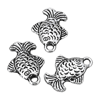Tibetan Style Animal Pendants, Fish, antique silver color plated, nickel, lead & cadmium free, 12x16x3mm, Hole:Approx 2mm, 300PCs/Lot, Sold By Lot