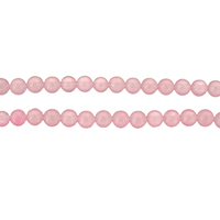 Round Crystal Beads, Rose Quartz, 4mm, Hole:Approx 1.5mm, Length:Approx 15.5 Inch, 10Strands/Lot, Approx 98PCs/Strand, Sold By Lot