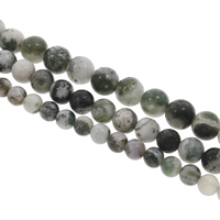 Moss Agate Beads, Round, different size for choice, Hole:Approx 1mm, Sold Per Approx 15 Inch Strand