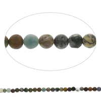 Mieszane Koraliki Gemstone, Kamień szlachetny, Koło, 8mm, otwór:około 1mm, około 48komputery/Strand, sprzedawane na około 15 cal Strand