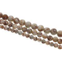 Rhodonit Perle, rund, verschiedene Größen vorhanden, Bohrung:ca. 1mm, verkauft per ca. 15 ZollInch Strang