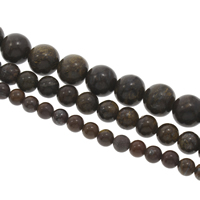 Tigereisen Stein Perle, rund, verschiedene Größen vorhanden, Bohrung:ca. 1mm, verkauft per ca. 15 ZollInch Strang