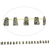 Dalmatische Beads, Dalmatiër, Trapezium, 8x12x5mm, Gat:Ca 1mm, Ca 33pC's/Strand, Per verkocht Ca 15 inch Strand