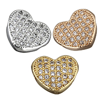 Cubic Zirconia Micro Pave Brass Beads Heart plated micro pave cubic zirconia & hollow nickel lead & cadmium free Approx 1.5mm Sold By Lot