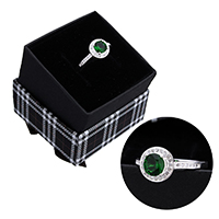 Кубический цирконий микро проложить Серебрянные кольца, Серебро 925 пробы, без коробки & инкрустированное микро кубического циркония & граненый, 9.50mm, размер:7, продается PC