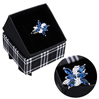 Kubični Zirconia mikro utre srebra prstenje, 925 Sterling Silver, Cvijet, bez kutije & s kubni cirkonij & faceted, 18mm, Veličina:8, Prodano By PC