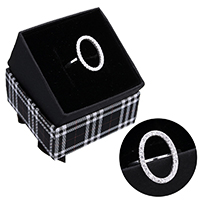Zircon cubique Micro Pave Sterling Silver Rings, argent sterling 925, sans boîte & pavé de micro zircon, 18mm, Taille:6, Vendu par PC