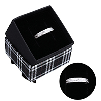Kubični Zirconia mikro utre srebra prstenje, 925 Sterling Silver, bez kutije & micro utrti kubni cirkonij, 4mm, Veličina:7, Prodano By PC