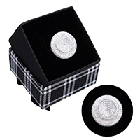 Kubični Zirconia mikro utre srebra prstenje, 925 Sterling Silver, bez kutije & micro utrti kubni cirkonij, 19.50mm, Veličina:7, Prodano By PC
