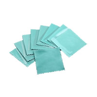Suede Silver Polishing Cloth Square turquoise blue Sold By Lot