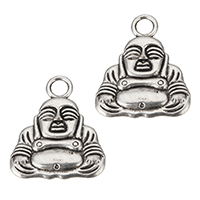 Buddhist Jewelry Pendant, Tibetan Style, Buddha, antique silver color plated, nickel, lead & cadmium free, 17x20x2mm, Hole:Approx 3mm, 300PCs/Lot, Sold By Lot