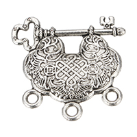 Tibetan Style Lock Pendants, antique silver color plated, with loop, nickel, lead & cadmium free, 23.50x24x4mm, Hole:Approx 1.5mm, 100PCs/Lot, Sold By Lot