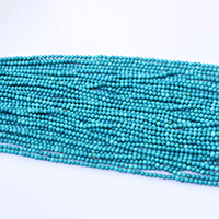 Turquoise Beads Round Approx 0.5mm Length Approx 16 Inch Sold By Lot