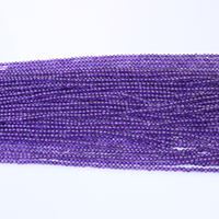 Natural Amethyst Beads Round February Birthstone Approx 0.5mm Length Approx 15.5 Inch Sold By Lot