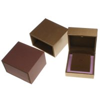 Cardboard Necklace Box with PU Leather & Velveteen Square Sold By PC