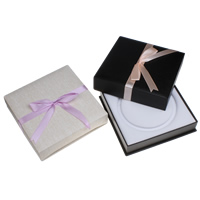 Cardboard Necklace Box with PU Leather & Velveteen Square Sold By PC
