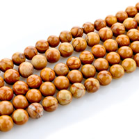Silicified Wood Beads, Round, natural, different size for choice, Hole:Approx 1mm, Length:Approx 15 Inch, Sold By Lot