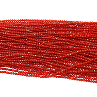 Koraliki z naturalnego czerwonego agatu, Agat czerwony, Koło, różnej wielkości do wyboru & fasetowany, długość około 16 cal, sprzedane przez wiele