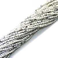 Natural White Turquoise Beads Round & faceted Approx 0.5mm Length Approx 15.5 Inch Sold By Lot
