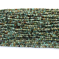 Natural African Turquoise Beads Round & faceted Approx 0.5mm Length Approx 16 Inch Sold By Lot