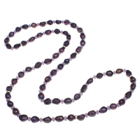 Sladkovodní Pearl svetr řetěz náhrdelník, s drahokamu mosaz spacer & Krystal, Baroko, tváří, 9-10mm, Prodáno za Cca 39 inch Strand