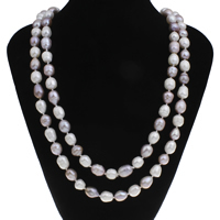 Natural Freshwater Pearl Long Necklace Baroque two tone 9-10mm Sold Per Approx 63 Inch Strand
