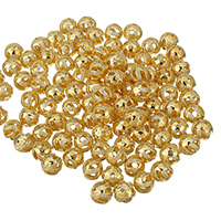 Befestigte Zirkonia Perlen, Messing, Trommel, vergoldet, Micro pave Zirkonia & hohl, frei von Nickel, Blei & Kadmium, 10x9x10mm, Bohrung:ca. 1.5mm, 2PCs/Menge, verkauft von Menge