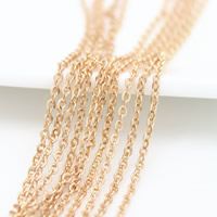 Brass Ovalni Chain, Mesing, 24-karatnom pozlatom, ovalni lanac, nikal, olovo i kadmij besplatno, 2.30x2x0.40mm, 10m/Lot, Prodano By Lot